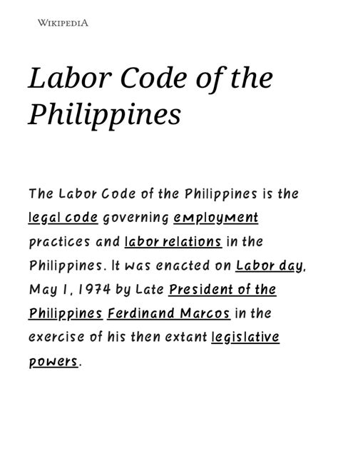 dole rules and regulations tagalog|Labor Code of the Philippines .